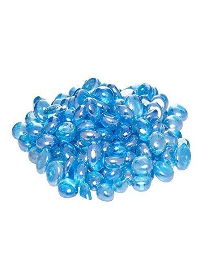 VANNEF Stone Glossy Finish Decorative Shiny Glass Pebbles for Aquarium Vase Filler Home Garden & Outdoor Decoration (Blue_450gm) - Image 2